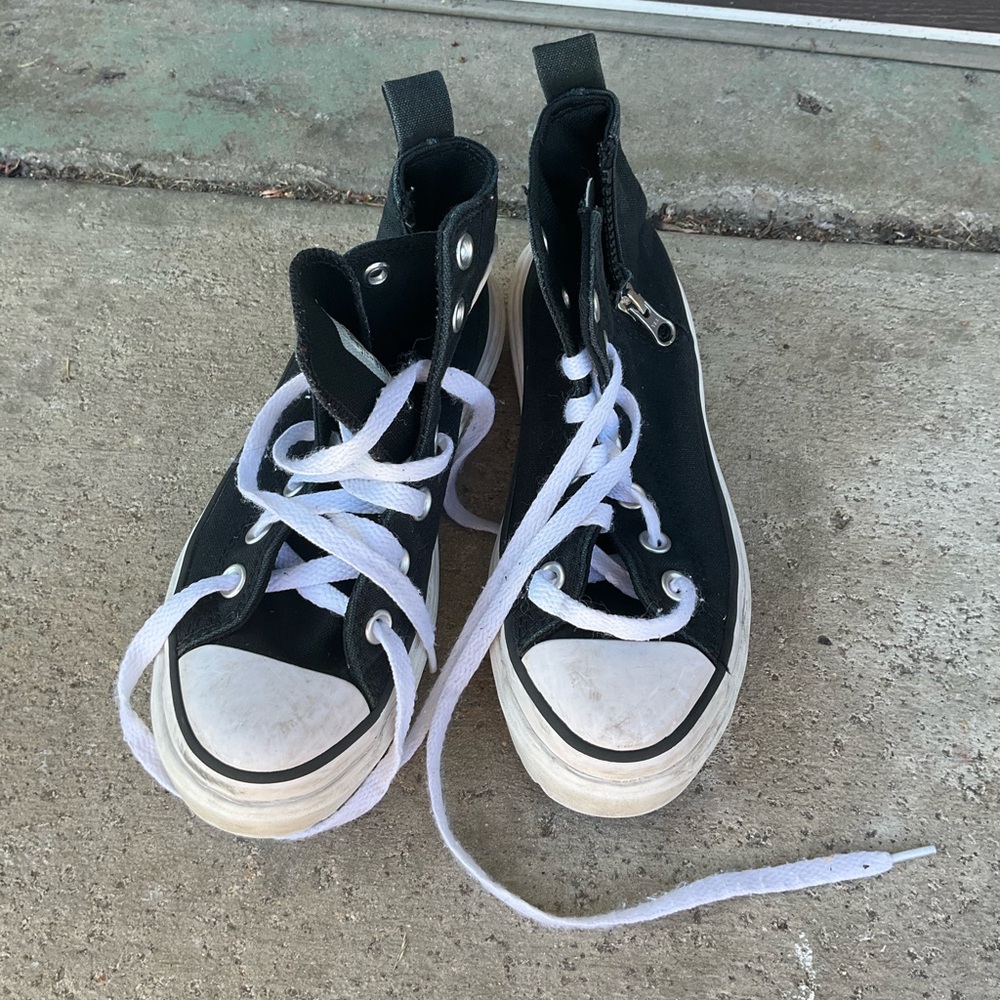 Kids Black and White  Converse High-Top Sneakers
